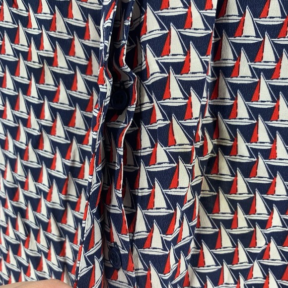 Joie silk sailboat print long sleeve blouse small - Picture 7 of 8